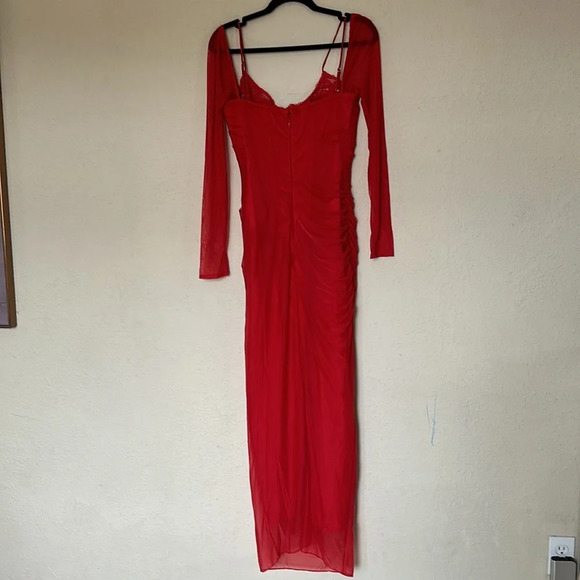 House of‎ CB 'Katarina' Scarlet Long Sleeve Maxi Dress NWOT size M - Picture 8 of 13